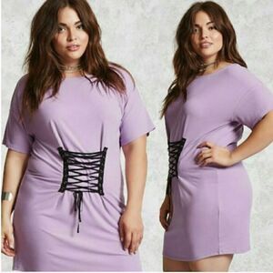 NWT Forever 21 Plus Lavender Corset Dress 3X Cyber Grunge